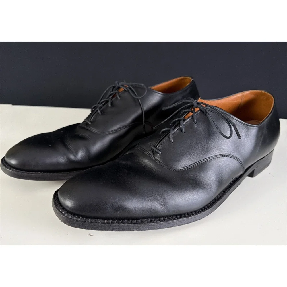 Alden New England Model 935 Black Calfskin Plain Toe Baltimore Oxfords Men 12B/D